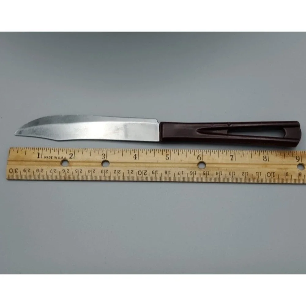 3 MCM Kitchen Knives With Plastic Handles Serrated Stanhome & Quikut Smooth Inox